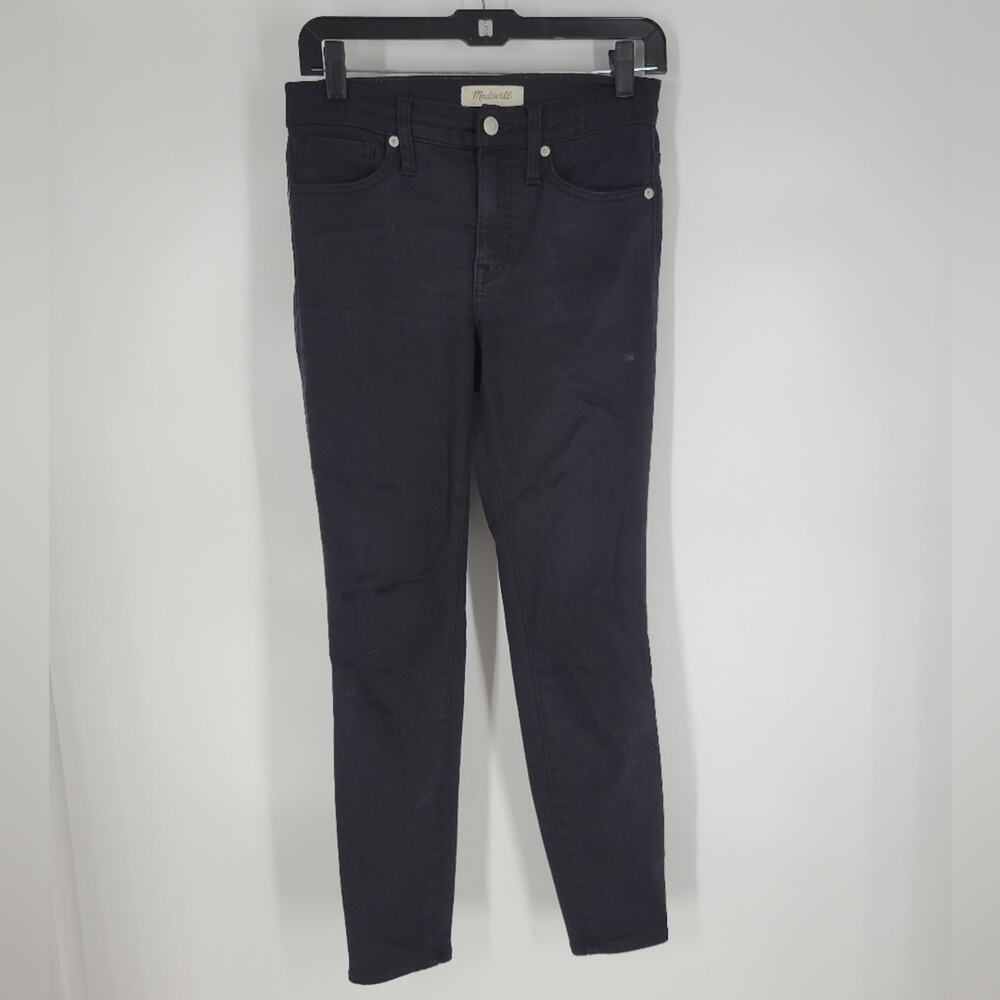 Madewell Black Lunar Wash 9" High Rise Skinny 26